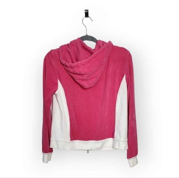 St. JOHN sport velour type 70s style kangaroo pocket zip front jacket size s - Picture 2 of 9